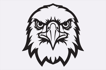 Line art see bird head design art