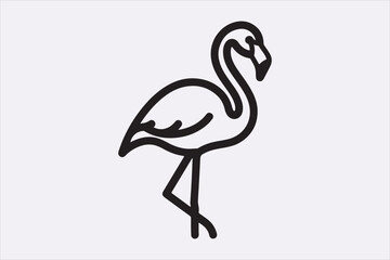 Line art heron bird design art