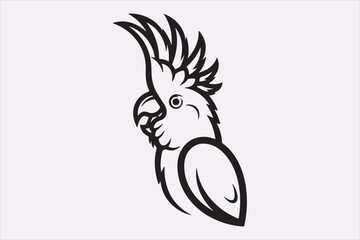 Line art parrot bird design art