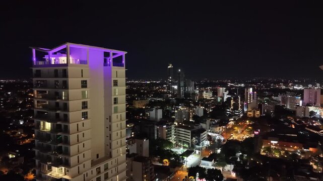 Night city of Paraguay asuncion