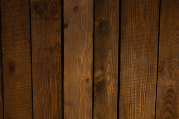Close-up of dark wooden boards with visible grain and smooth finish, ideal for backgrounds, rustic design, or natural material texture concepts
