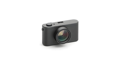 Fototapeta premium Sleek modern black camera with advanced lens for professional photography and videography, capturing memories with quality optics, ideal for content creation