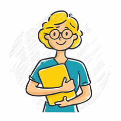 Person holding folder &ndash; Office, documents, business, organization
