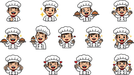 Chef Clipart Collection with Expressive Gestures