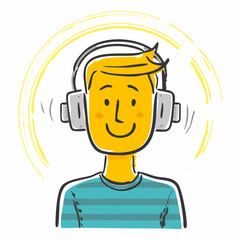 Person listening to music with headphones &ndash; Audio, relaxation, sound, lifestyle