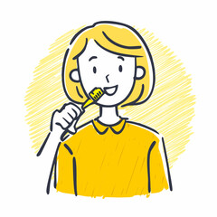 Person brushing teeth &ndash; Hygiene, morning routine, health, bathroom