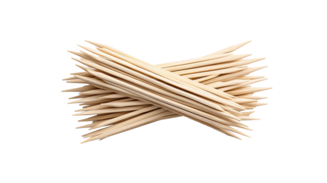 Wooden Skewers on Transparent Background