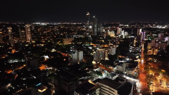 Night city of Paraguay asuncion