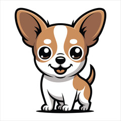 adorable puppy character with big eyes and sweet smile vector art isolated on white background
