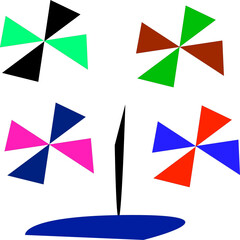 Vibrant Abstract Pinwheel Arrangement