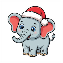 adorable happy elephant character with cheerful expression vector art isolated on white background