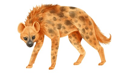Watercolor Hyena Wildlife Illustration | Hand Painted African Savannah Wild Animal Art - 1
