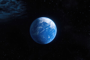 Obraz premium The Lonely Planet Watching From Deep Space Shadows