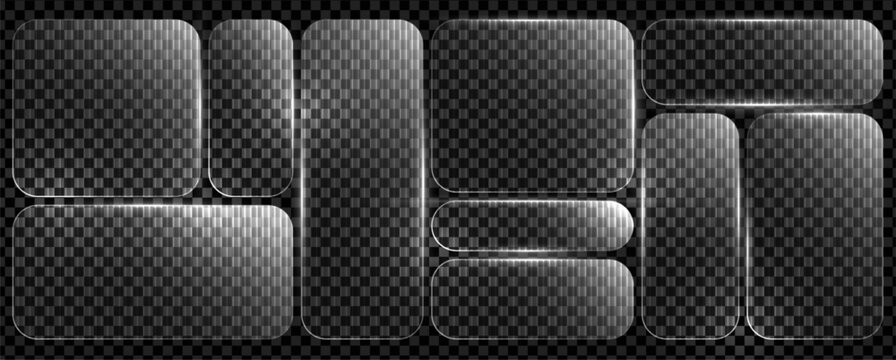 Podium glass plate background with plexi ribbed polycarbonate and transparent texture mirror. 3D prism rectangle with podium elements and glass plate texture for privacy light.