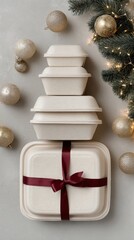 Eco-Friendly Holiday Packaging with Festive Decorations and Ornaments