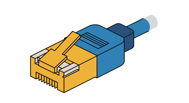 Modern RJ45 connector symbolizing internet connection or network connectivity solution