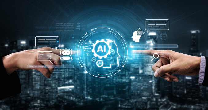 A user interface for a generative AI application. The platform allows users to enter prompts, engage in chatbot conversations, and generate new creative or analytical content. Fermion