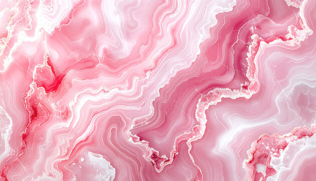 Abstract pink marble background with natural swirls and subtle white veins, polished surface - Powered by Adobe