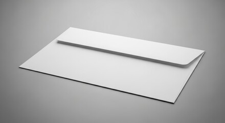 Blank white envelope on gray surface highlighting minimalist design and elegance