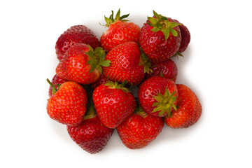 Fresh group of berries isolated on a white background.