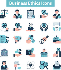 Set of Business ethics vector stroke icons
