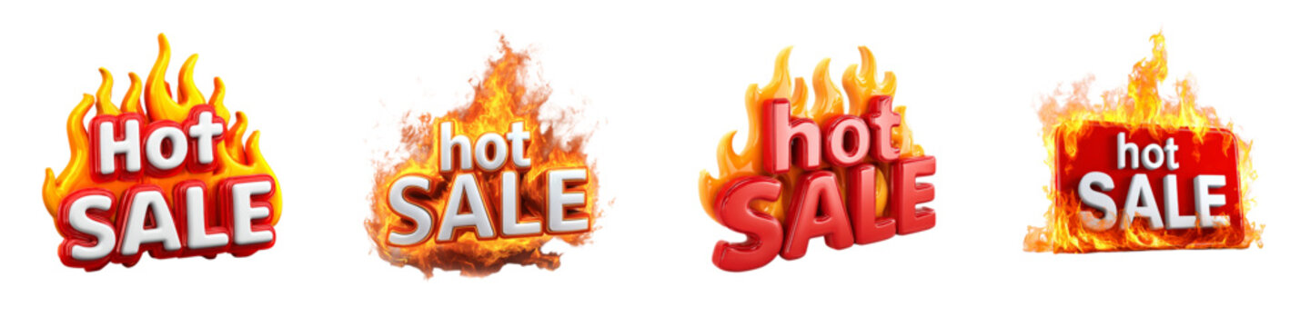Ignite Sales with These Fiery Hot Sale Badges Originally a Vector Graphic, Perfect for Promotions, Advertising, and Enticing Customers to Shop Now, Driving Urgency and Excitement