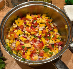 A colorful and fruity salsa