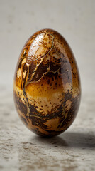 Beautifully marbled tea egg showcasing intricate patterns and colors