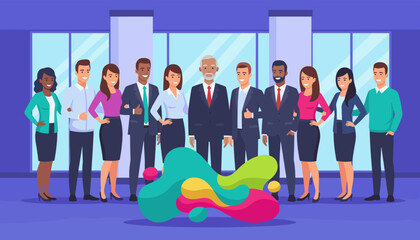 Confident diverse corporate team portrait Business success leadership and modern teamwork concept