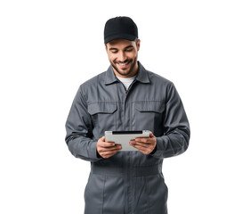 Factory maintenance technician using CMMS computerized maintenance management system for work orders and preventive checks for manufacturing plants, applicable for equipment manuals