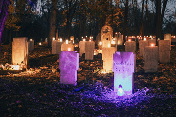 All Souls' Day, Garrison Military Cemetery in Poznan, Poland