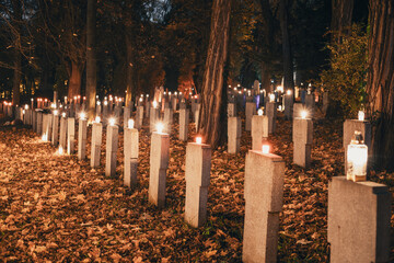 All Souls' Day, Garrison Military Cemetery in Poznan, Poland