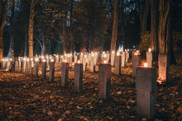 All Souls' Day, Garrison Military Cemetery in Poznan, Poland