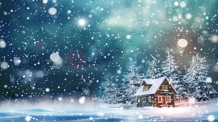 Digital_art_Christmas_house_snowfall