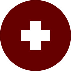 Medical Cross Icon – Flat Design Symbol of Healthcare and Emergency Aid