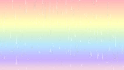beautiful rainfall effect pattern on blurred rainbow sky palette mixture of pastel red , orange , soft pink , yellow , green , blue and purple solid color smoothly blend linear gradient background