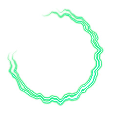 Green Electric Arc Ring with Transparent Background
