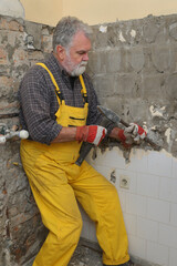 Home renovation, tile demolish