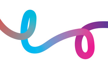 Dynamic flowing colorful gradient ribbon shape abstract design