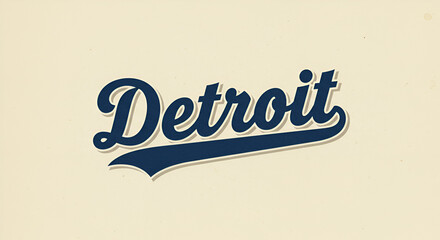 Vintage Detroit Script for Sports Teams and City Pride, Perfect for T-Shirts, Logos, and Nostalgic Designs, Showcasing American Heritage and Urban Style