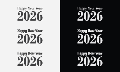 Happy New Year 2026 vector pack. Includes modern, retro, bold, and fun typography styles for banners, invitations, and holiday designs.
