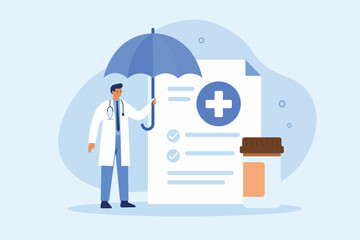 Contemporary Flat Design Representing Treatment Theme and  Wellness Concept