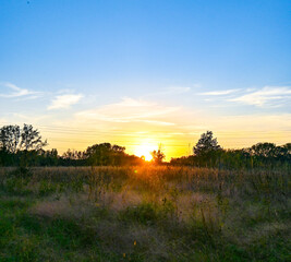 Sunset over the prairieland Minnesota