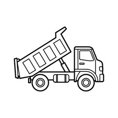 Dump Truck line art vector illustration