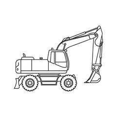 Hydraulic breaker machine vector illustration