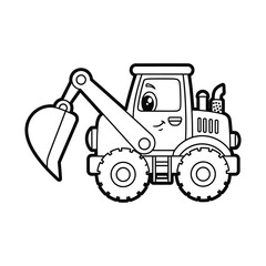 track dozer line art vector illustration