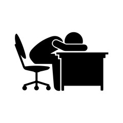 Tired Office Worker Icon