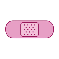 A pink vector health bandage design, representing healing and protection for wounds, crafted in a smooth, modern, and comforting medical style.

