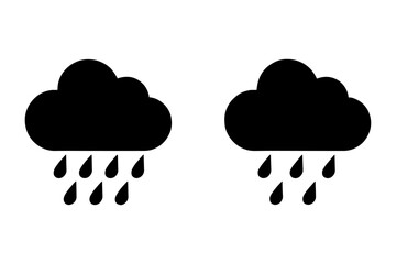 silhouette of black cloud with rain illustration