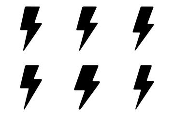 silhouette of black thunderbolt lightning electric storm